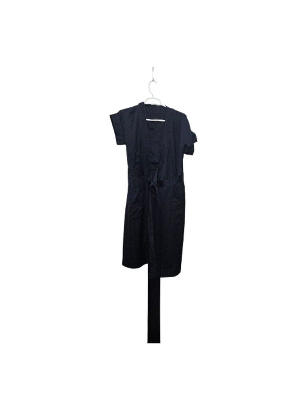 J.Crew Navy Wrap Midi Dress XS Tie Waist Work Office Classic